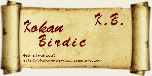 Kokan Birdić vizit kartica